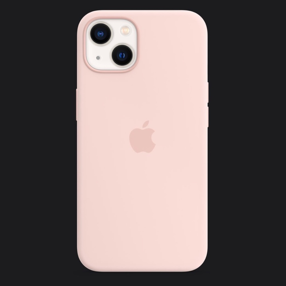 Apple iPhone 13 Silicone Case with Magsafe in Chalk Pink